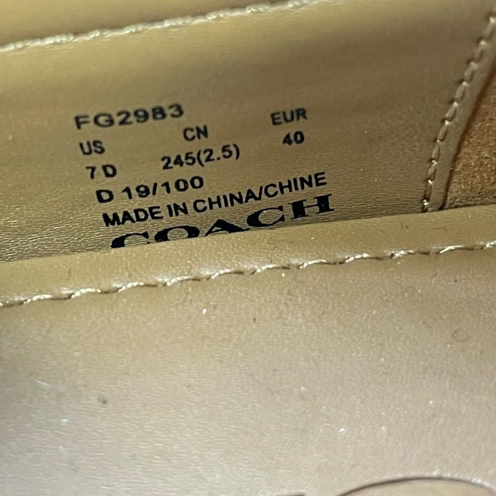 Coach Men's Brown Signature Driver Loafer Shoes 7D